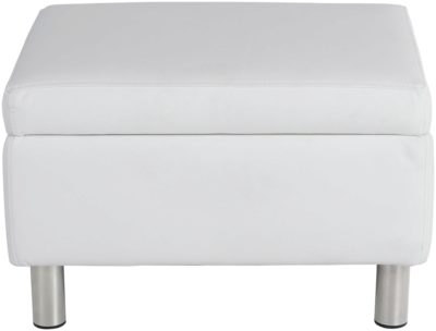 ColourMatch - Moda - Leather Effect Footstool - Super White